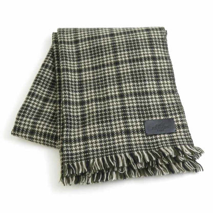 Hermes Hermes Scarf Cashmere Wool Khaki Beige Black