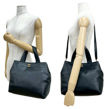 Chanel Coco Mark Leather 2-Way Handbag/Shoulder Bag