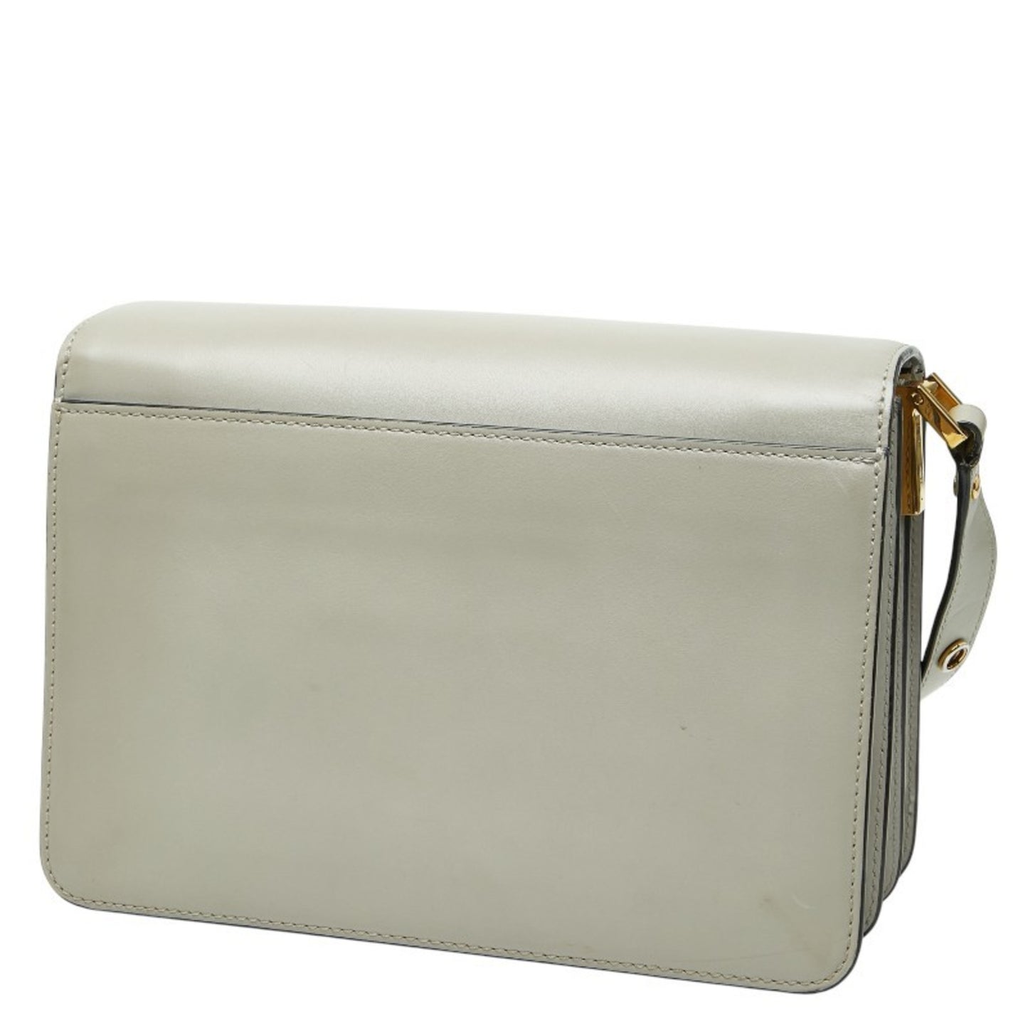 Marni Trunk Shoulder Bag Gray Leather
