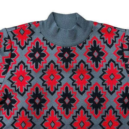 Yves Saint Laurent Vintage All-Over Print Wool Knit Skirt Set