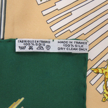 Hermes Herms Carr 90 Sanssouci Palace Silk Scarf Muffler In Green