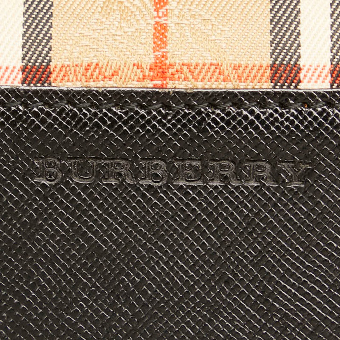 Burberry Nova Check Shadow Horse Handbag Beige Black Canvas Leather