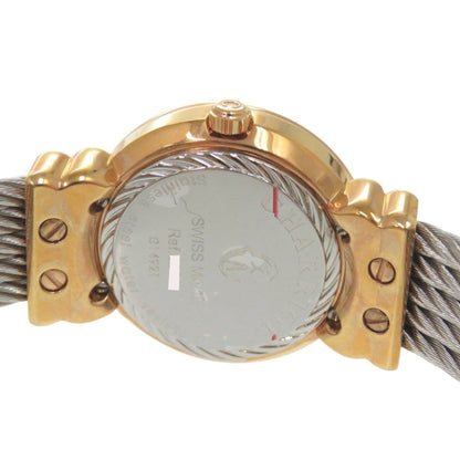 Unused Charriol Saint-Tropez 028Bhp.540.552 Stainless Steel White Shell Pink Gold Dial Quartz