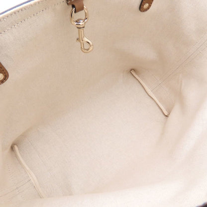 Gucci 247209 Tote Bag Gg Canvas X Leather Beige Brown