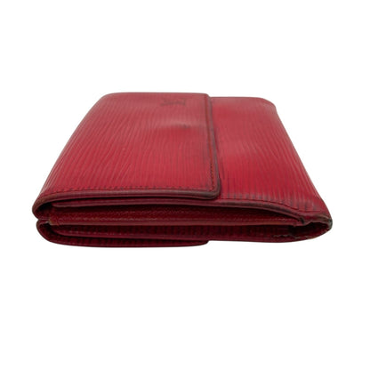 Louis Vuitton Louis Vuitton Tri-Fold Wallet Epi Leather Porte Monnaie Bi-E Carte Credit M63487 Red