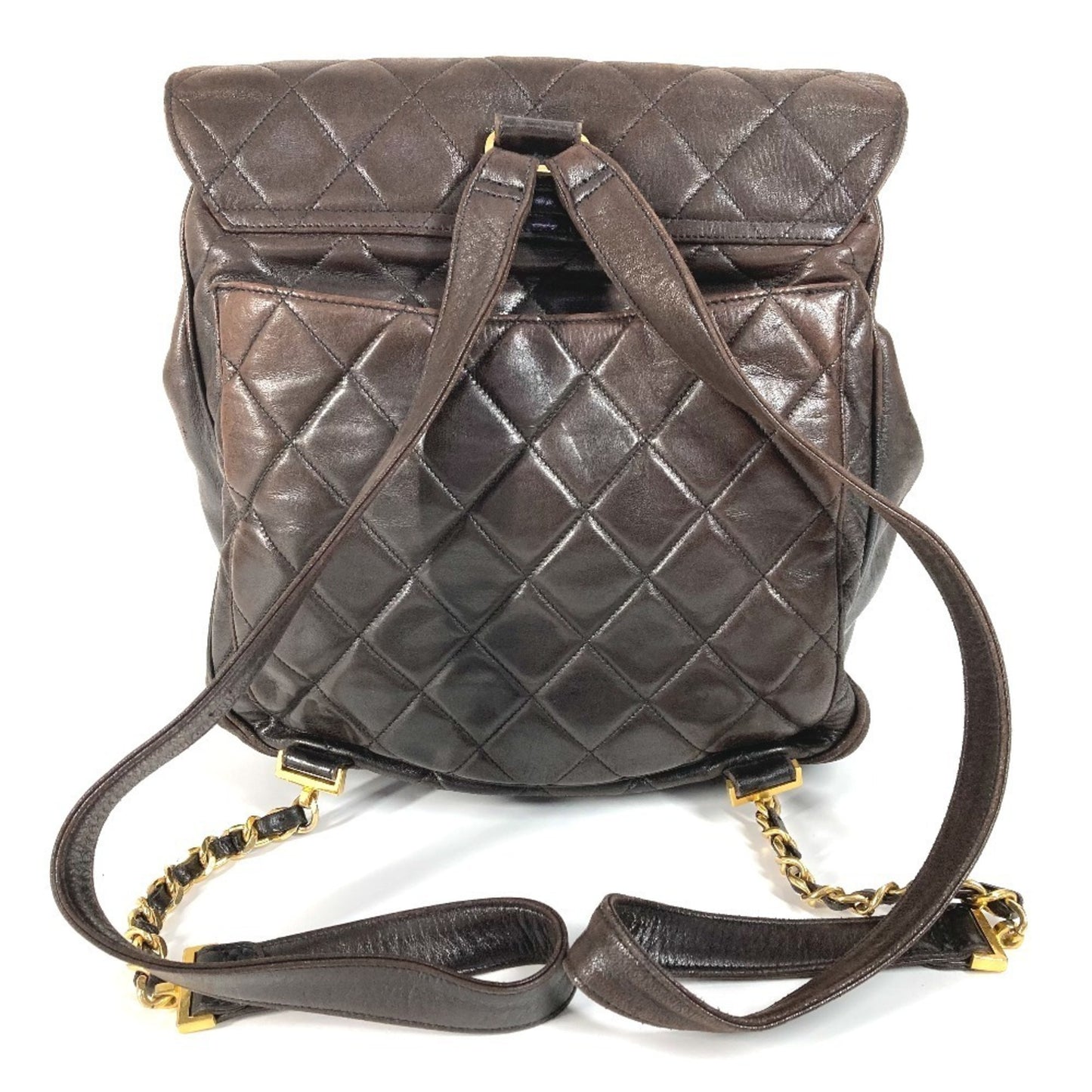 Chanel Matelasse Quilted Vintage Cc Coco Mark Logo Backpack With Ball Drawstring And Chain
