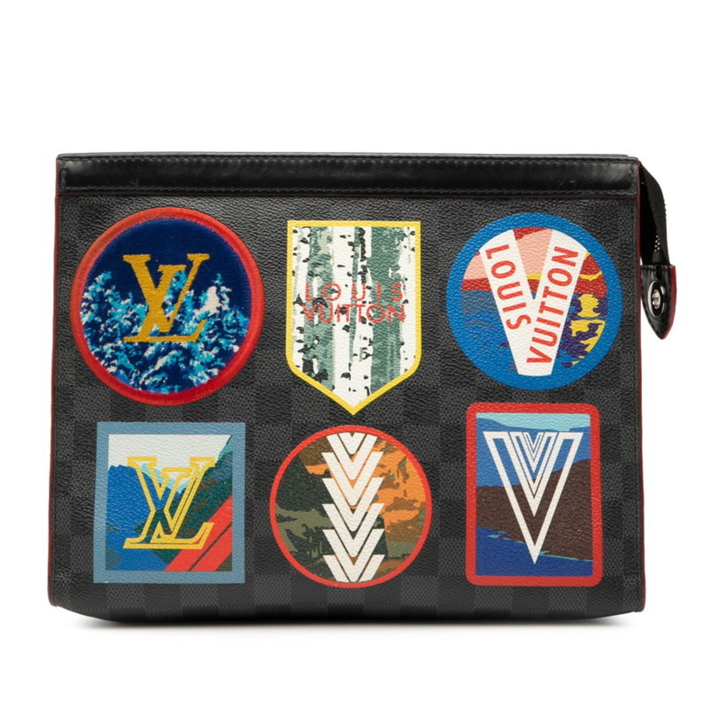 Louis Vuitton Damier Graphite Pochette Voyage Mm Clutch Bag N60134 Black Multicolor