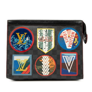 Louis Vuitton Damier Graphite Pochette Voyage Mm Clutch Bag N60134 Black Multicolor
