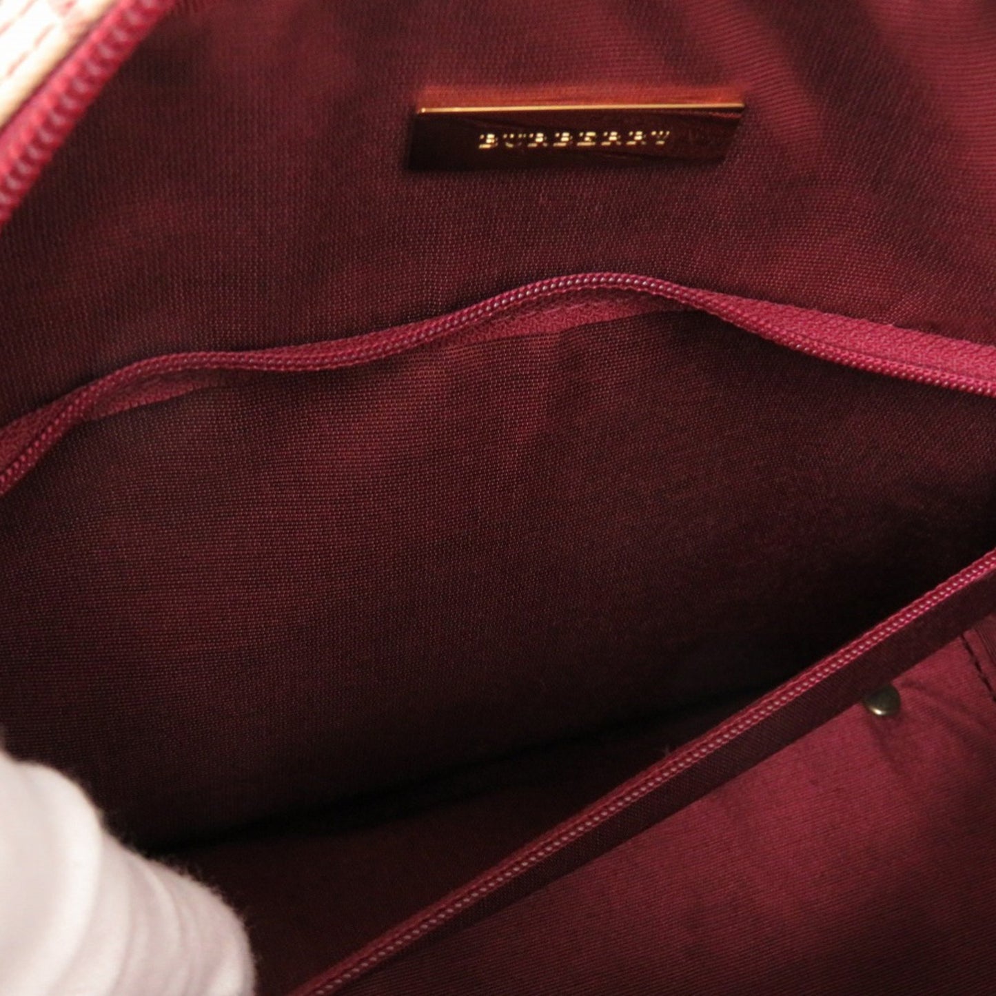 Burberry Nova Check Leather/Canvas Beige Boston Bag 1300 Burberry