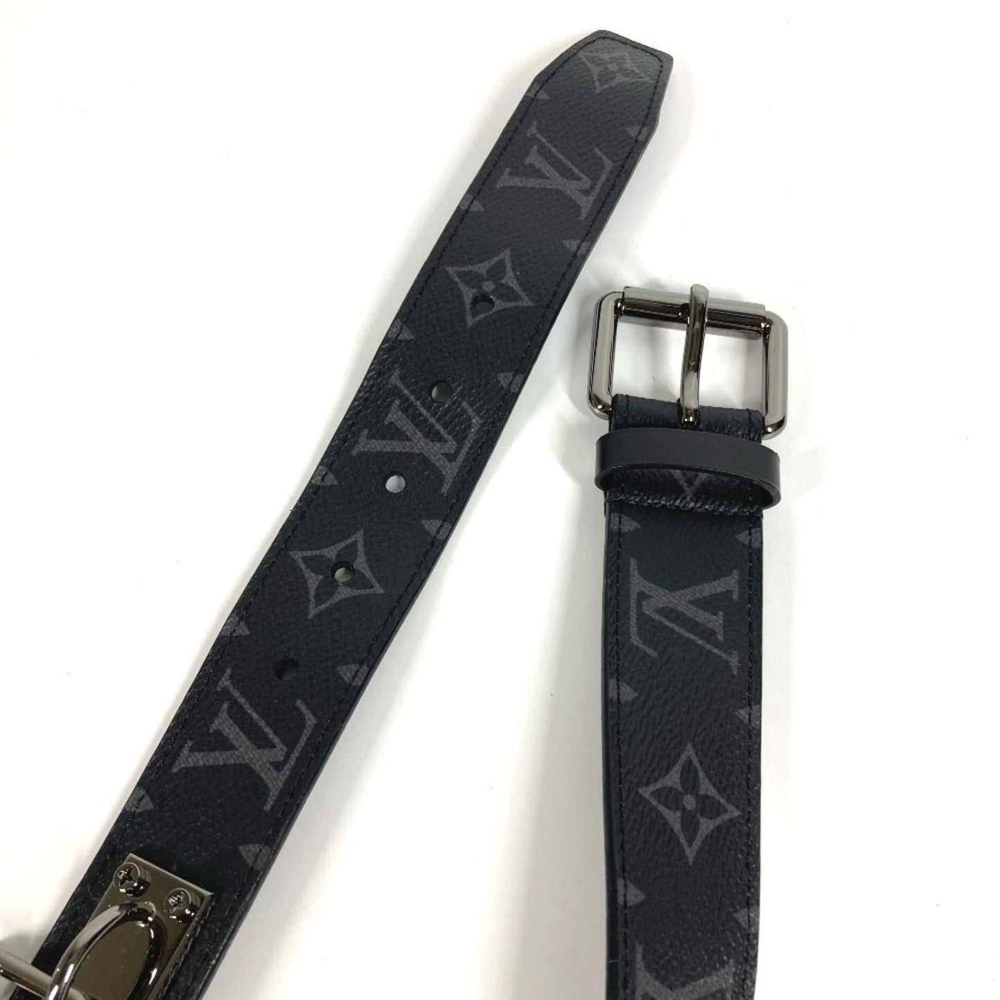 Louis Vuitton M0179V Monogram Eclipse Santur Signature Chain 35Mm Belt In Canvas