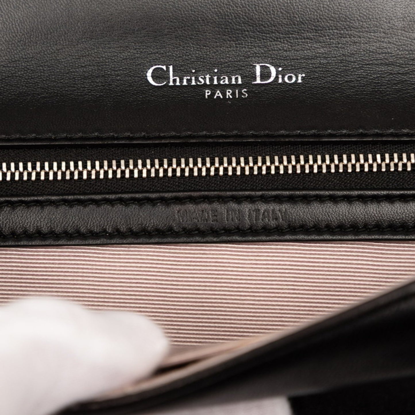 Christian Dior Dior Diorama Chain Shoulder Bag Black Leather
