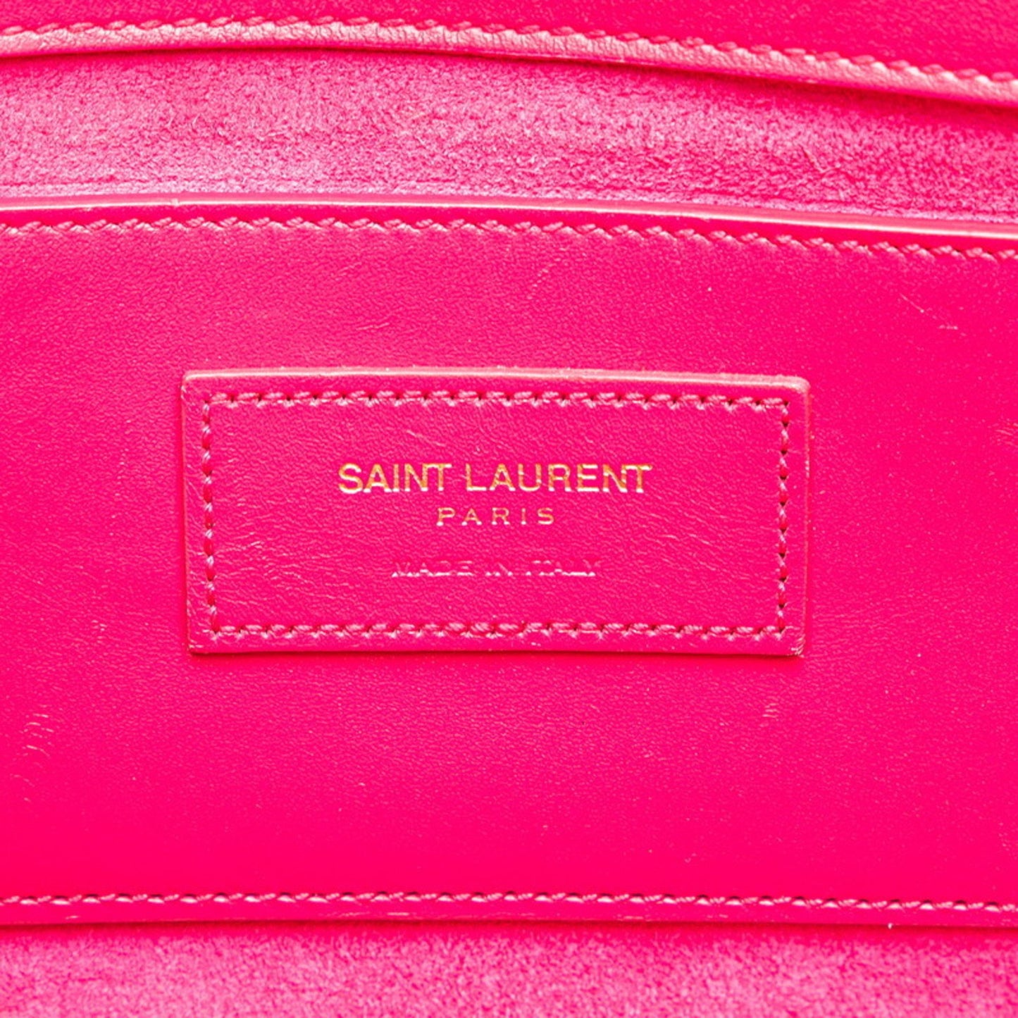 Saint Laurent Logo Tassel Chain Shoulder Bag In Pink Leather