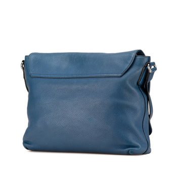 Gucci Interlocking G Shoulder Bag 322056 Blue Leather