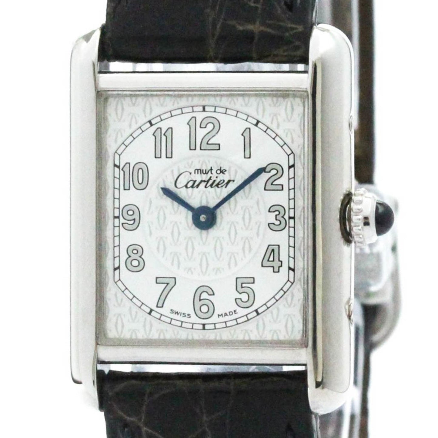 Cartier Must Tank Stainless Steel Leather Quartz