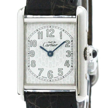 Cartier Must Tank Stainless Steel Leather Quartz