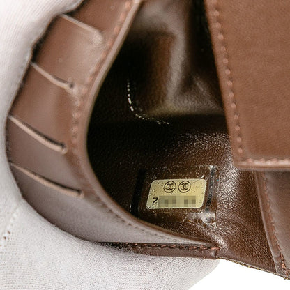 Chanel New Travel Line Coco Mark Bifold Wallet Khaki Nylon Leather