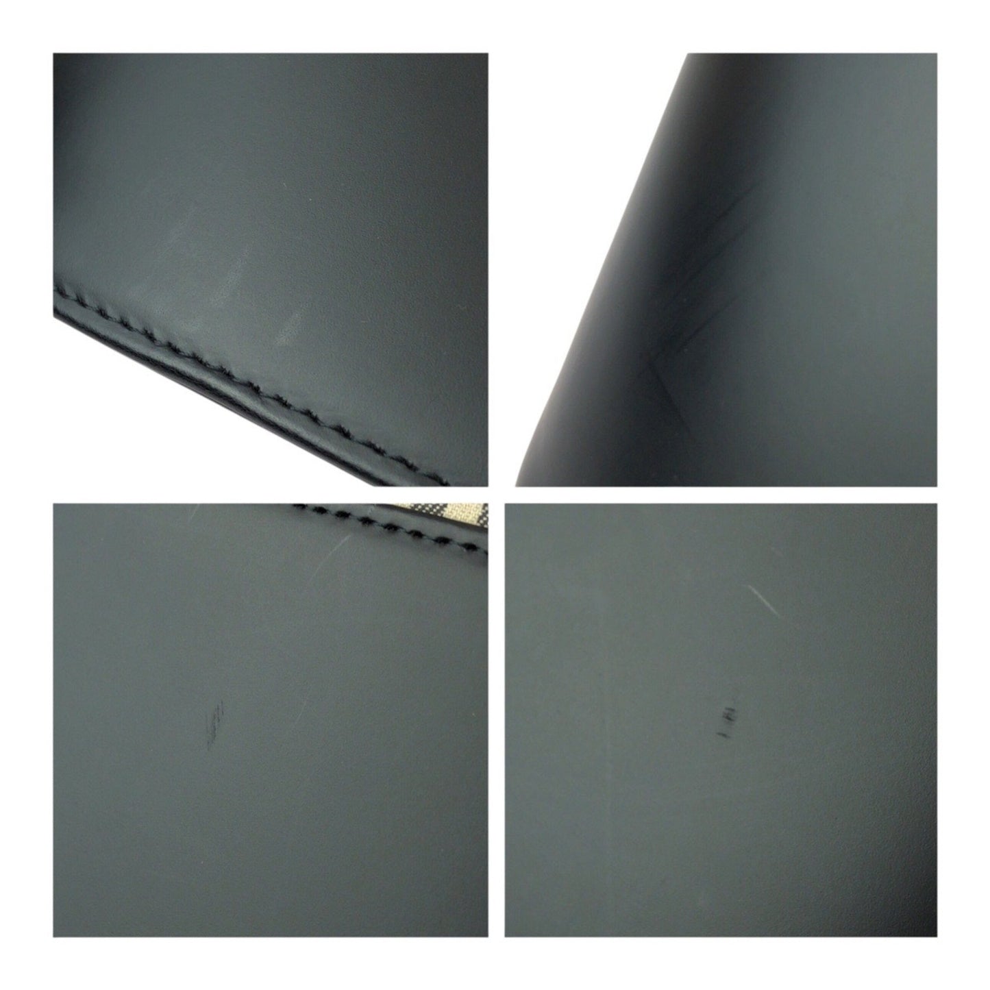 Burberry Nova Check Black Leather Tote Bag