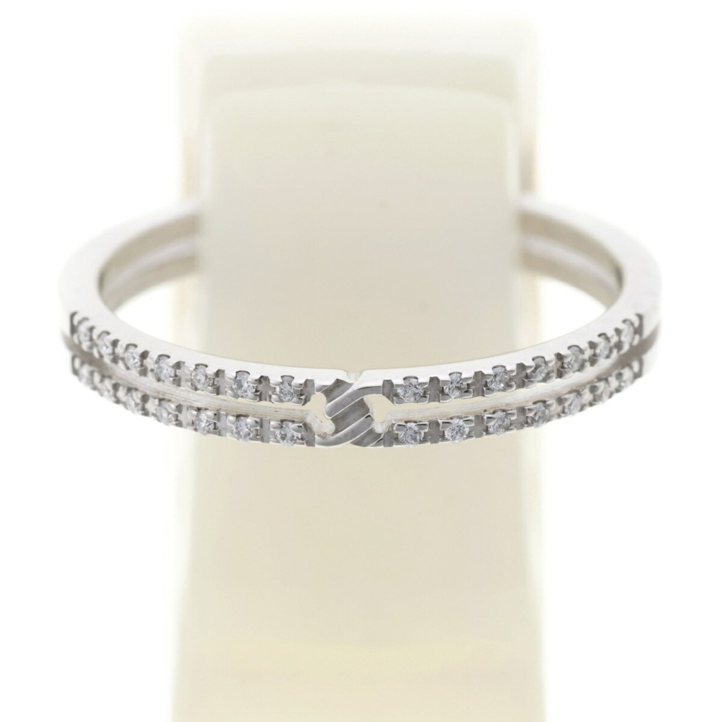 Gucci Infinity Half Diamond Ring 18Kwg #09 A-158549