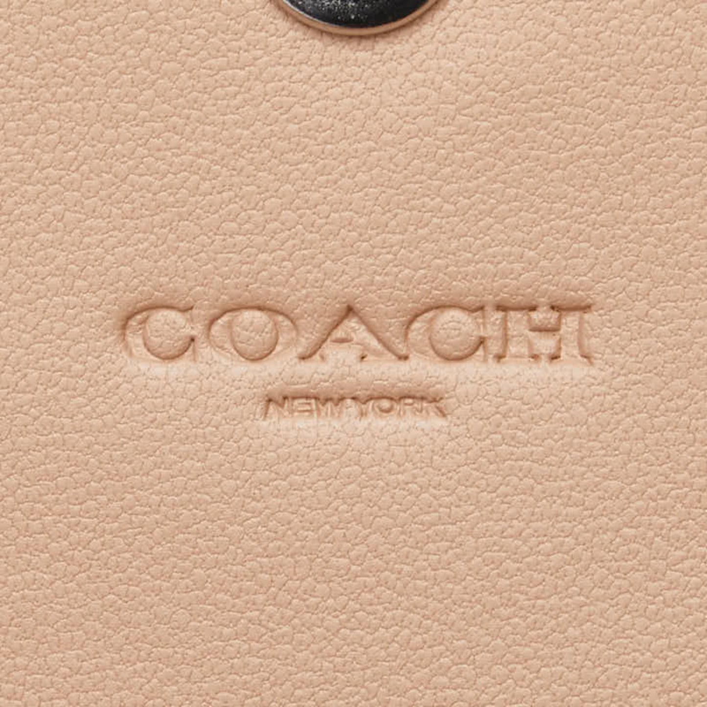 Coach Winn Small Trifold Wallet In Beige Leather