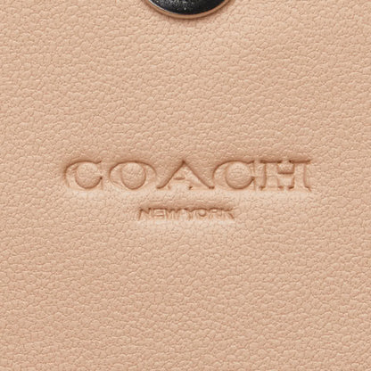 Coach Winn Small Trifold Wallet In Beige Leather