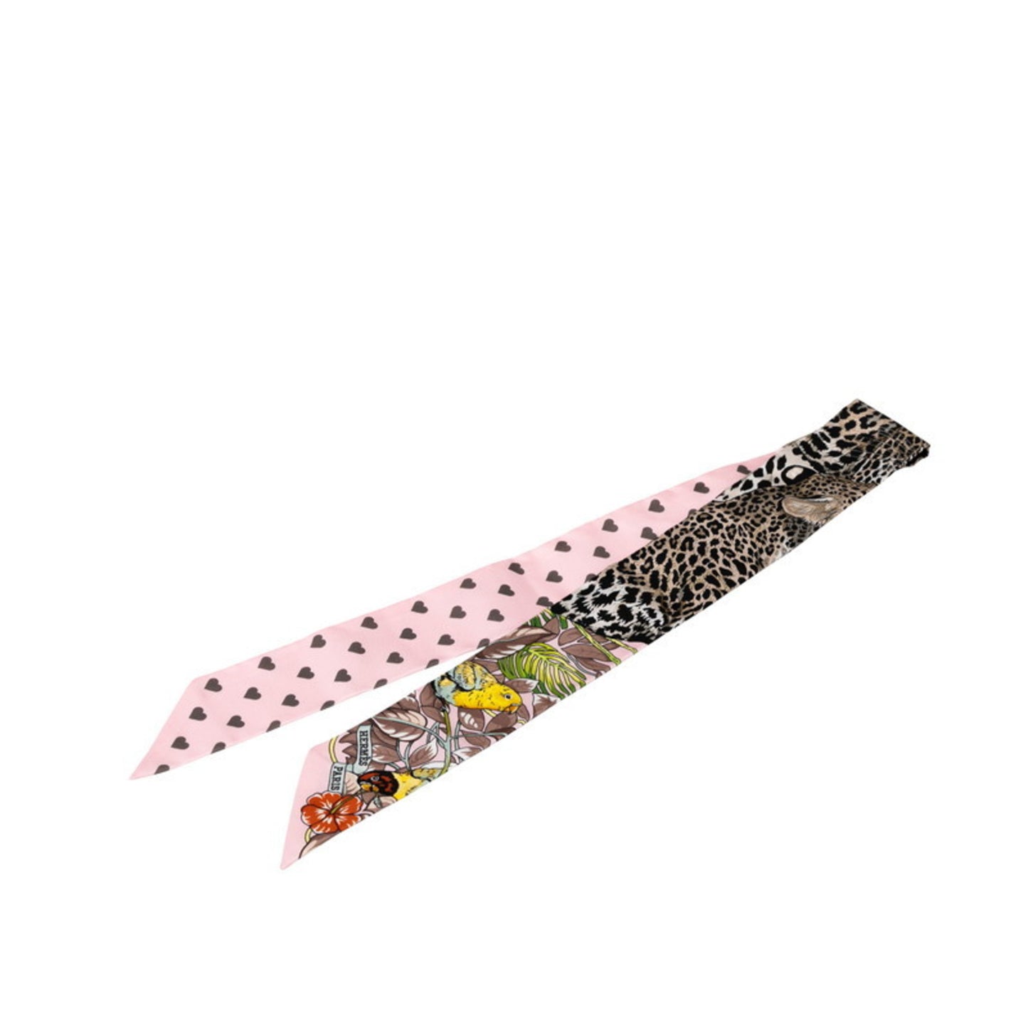 Hermes Herms Twilly Jungle Love Scarf/Muffler In Pink