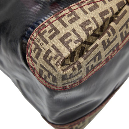 Fendi Zucca Tote Bag Handbag 8Bl096 Brown Enamel