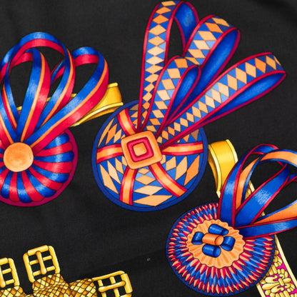 Hermes Herms Carr 90 "Les Rubans Du Cheval" Horse Ribbon Scarf