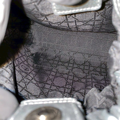 Christian Dior Maris Pearl Handle Leather Handbag Mini Tote Bag Gray 81480