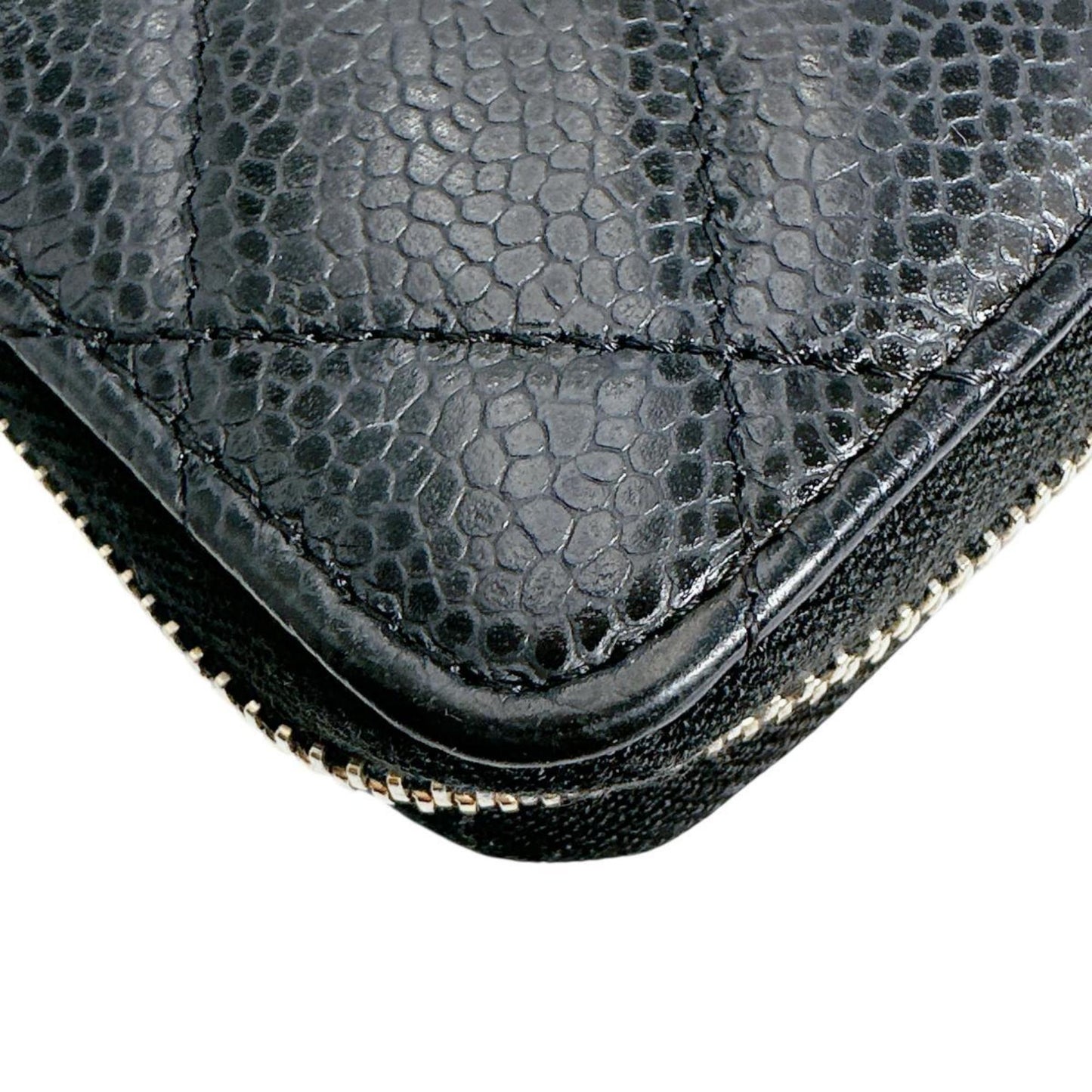 Chanel Wallet/Coin Case Matelasse Matte Caviar Leather Ap0216 Black