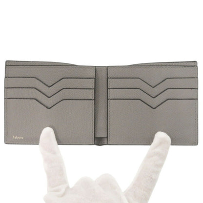 Like New Valextra Leather Grey Bi-Fold Wallet 0437Valextra