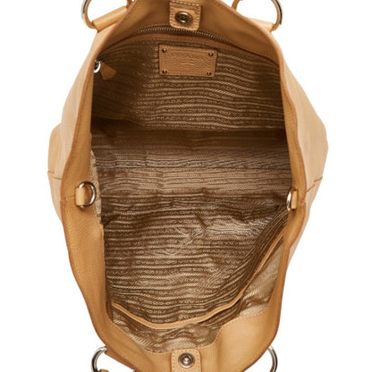 Prada Handbag Bn1713 Beige Leather