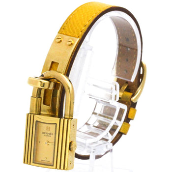HERMES Kelly Watch Gold Plated Leather Quartz
