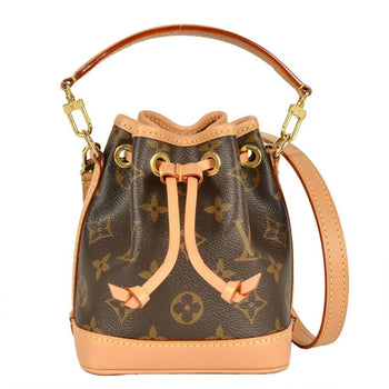 Louis Vuitton Nano Noe Shoulder Bag Monogram Canvas M81266 Brown Rfid Handbag