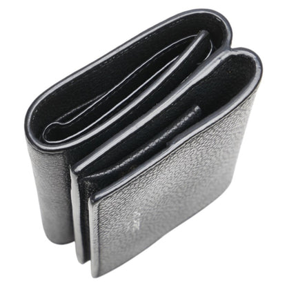 Saint Laurent Tri-Fold Compact Wallet Black Leather