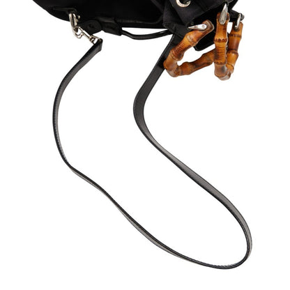 Gucci Bamboo Handbag/Shoulder Bag 2Way 003 2854 Black Nylon Leather