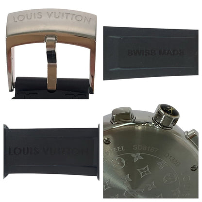 Louis Vuitton Tambour Lovely Cup Black/Silver Stainless Steel/Rubber/Glass Watch Q132G Quartz