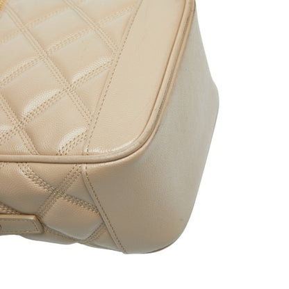 Saint Laurent 80'S Vanity Bag Shoulder Beige Leather