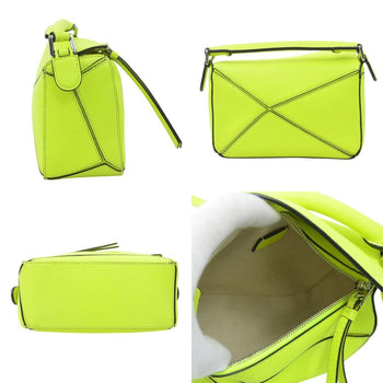 Loewe Puzzle Mini Shoulder Bag Leather Neon Yellow