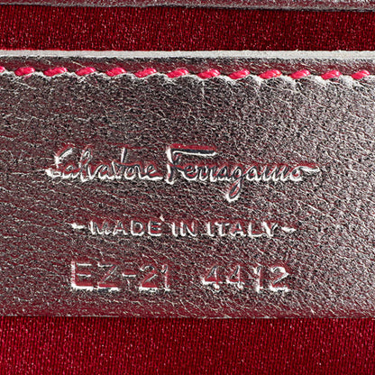 Salvatore Ferragamo Gancini Handbag In Silver Rattan