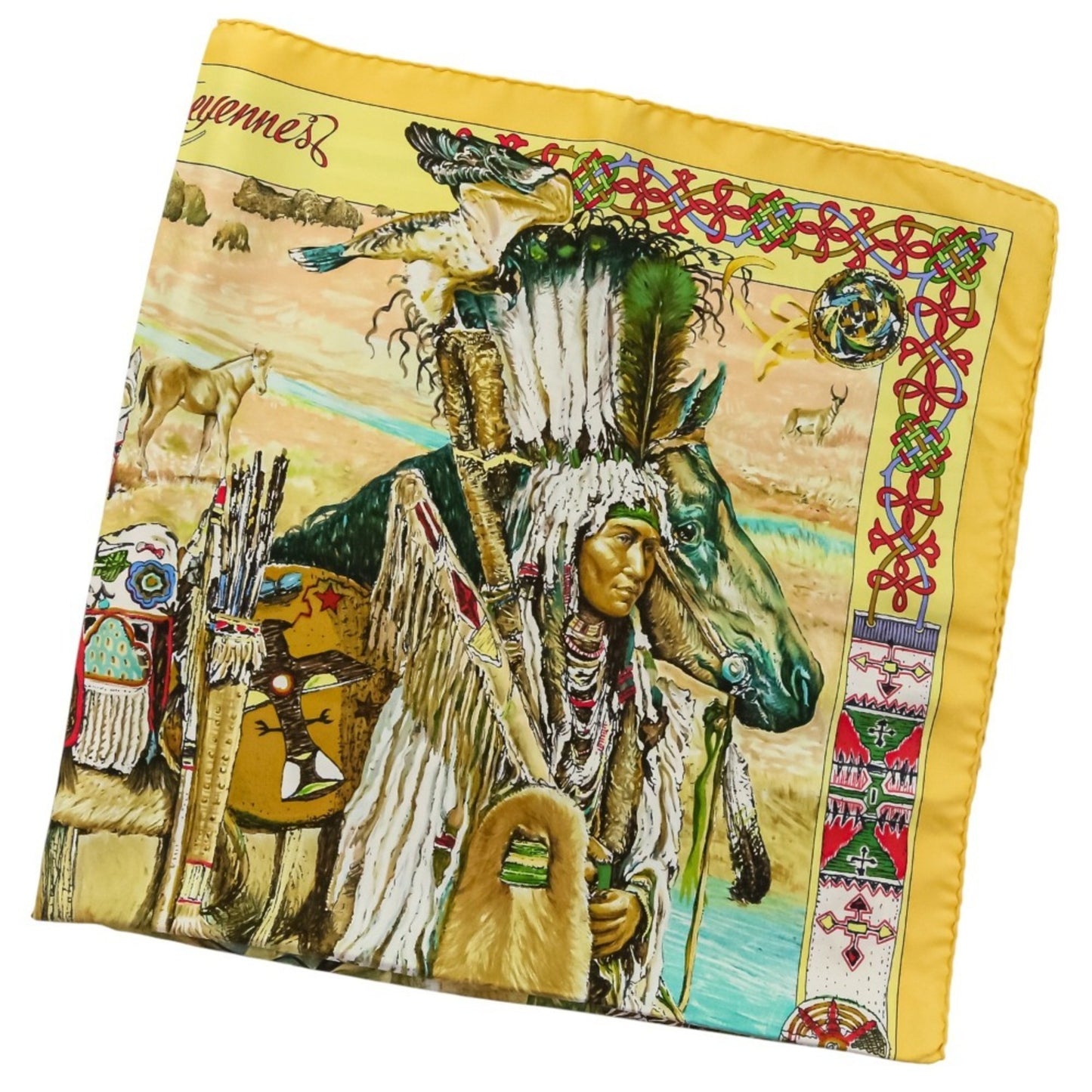 Hermes Carr 90 Les Cheyennes Scarf/Muffler