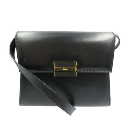 Salvatore Ferragamo L21 5714 Leather Black Shoulder Bag 0524Salvatore