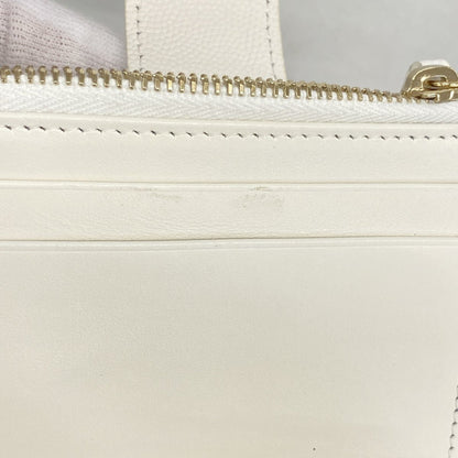 Chanel Wallet/Coin Case Matelasse Caviar Leather White