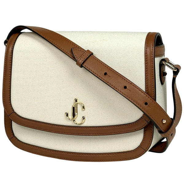 Jimmy Choo Canvas and Leather Shoulder Bag