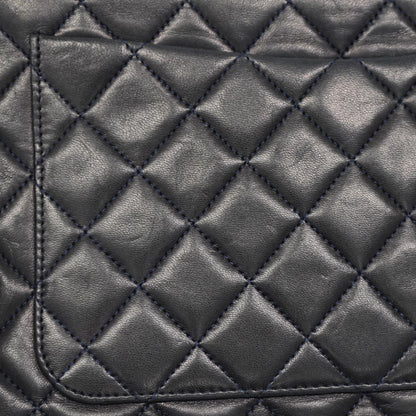 Chanel Matelasse Shoulder Bag In Navy Lambskin