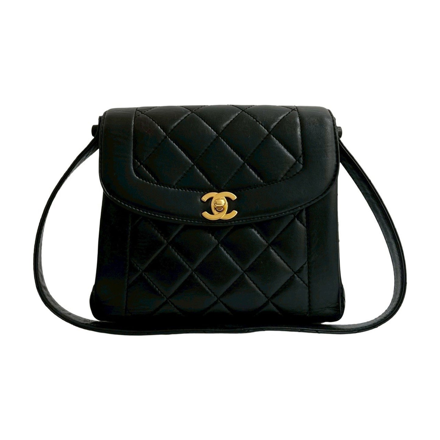 Chanel Diana Flap Matelasse Coco Lambskin Semi-One Shoulder Bag