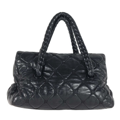 Chanel Black Coco Mark Leather Quilted Handbag