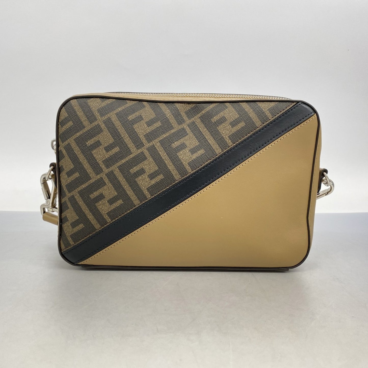 Fendi Zucca Diagonal Shoulder Bag In Brown