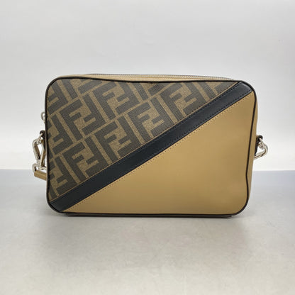Fendi Zucca Diagonal Shoulder Bag In Brown