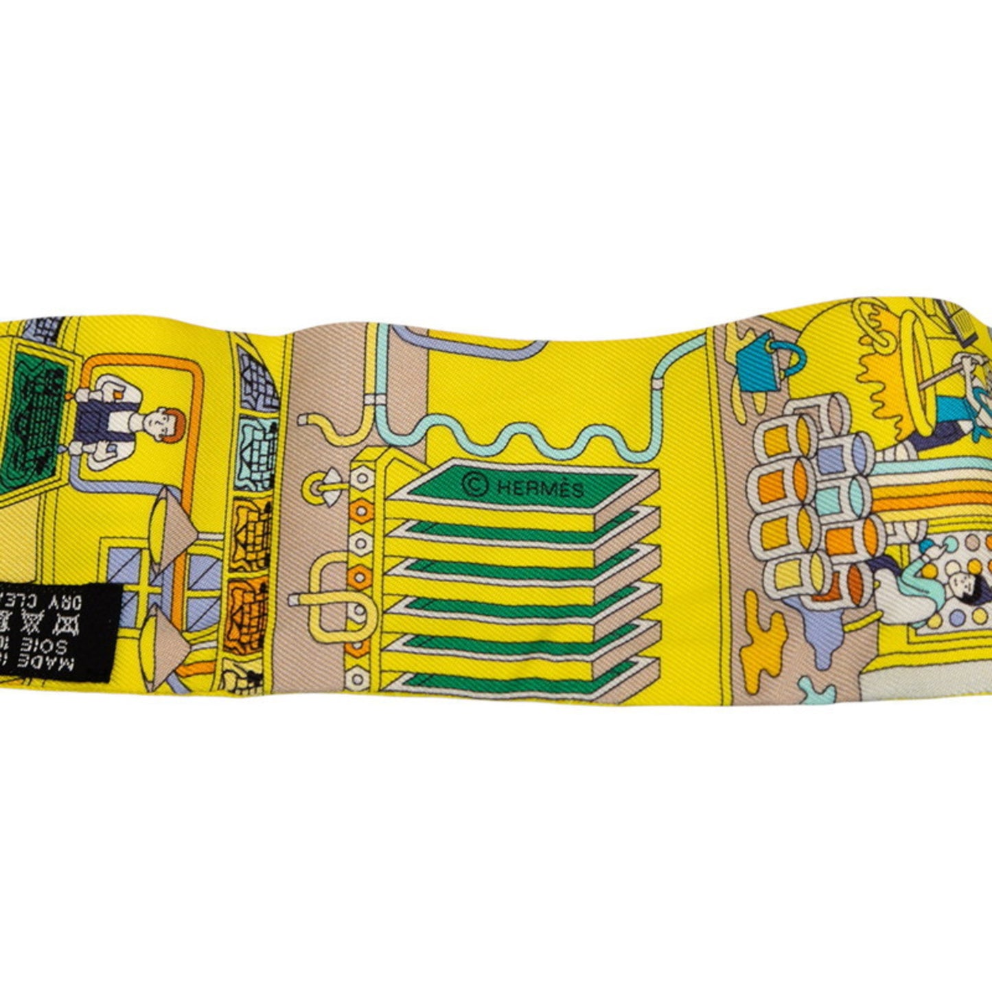 Hermes Herms Twilly La Maison Des Carres Scarf/Muffler In Yellow