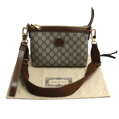 Gucci Gg Supreme 2-Way Shoulder Bag Beige & Ebony Brown 760021 92Thg 8563